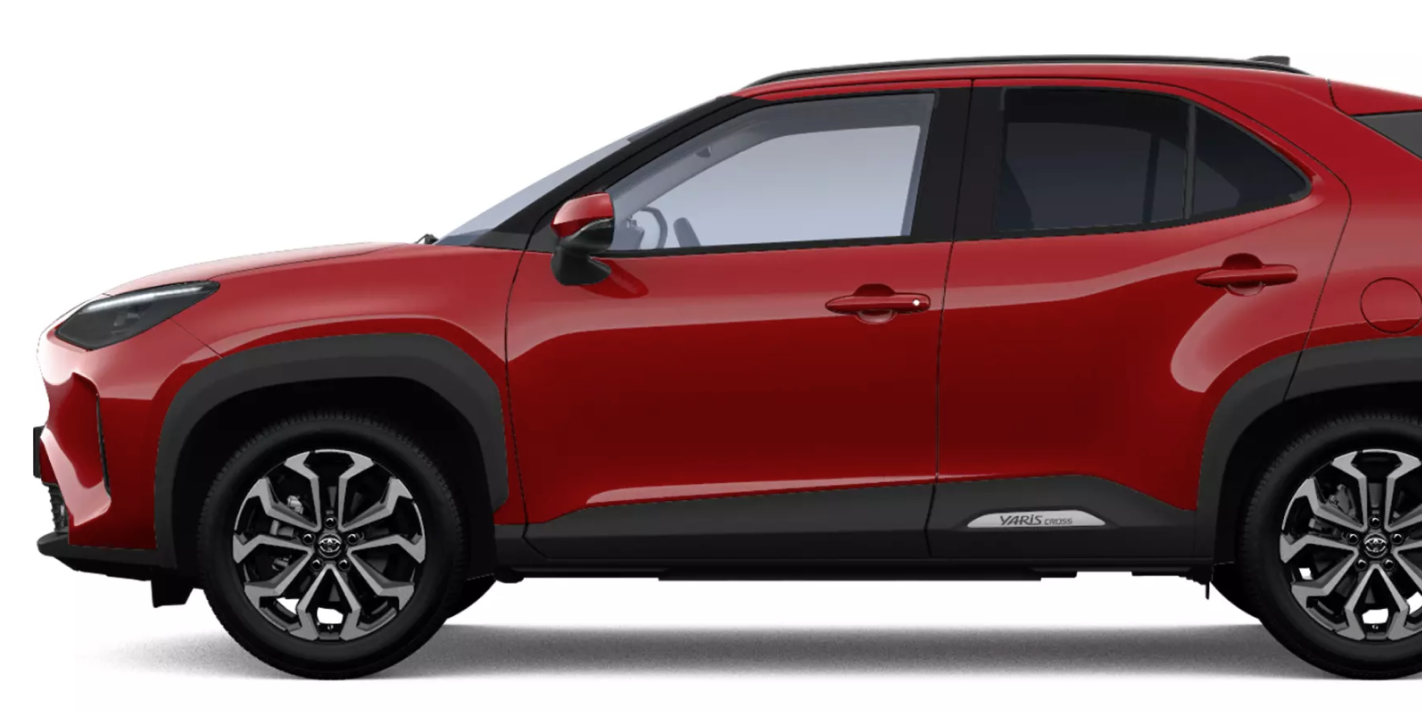 Yaris Cross Active Plus del año 2024 color rojo